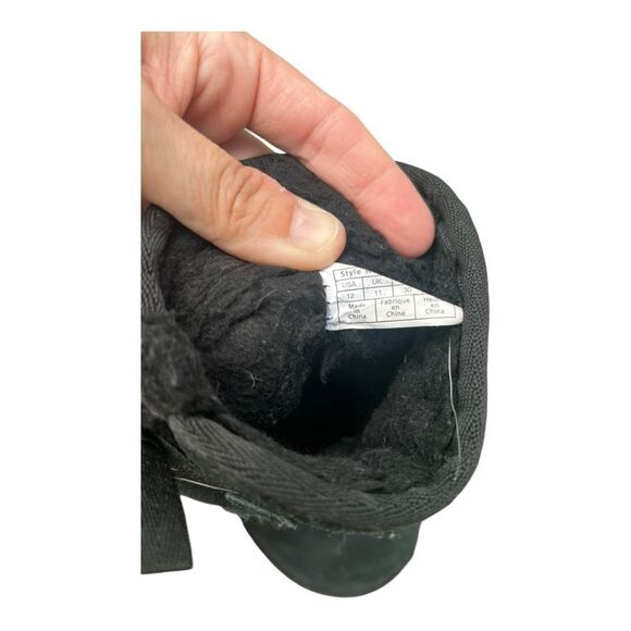 Koolaburra Black Suede Boots with Ribbon Accents size 12 fall preppy coastal - Picture 5 of 5